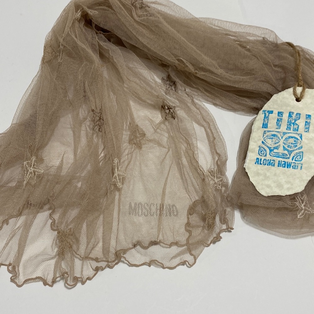 Moschino Vintage Gauze Knit Star Scarf